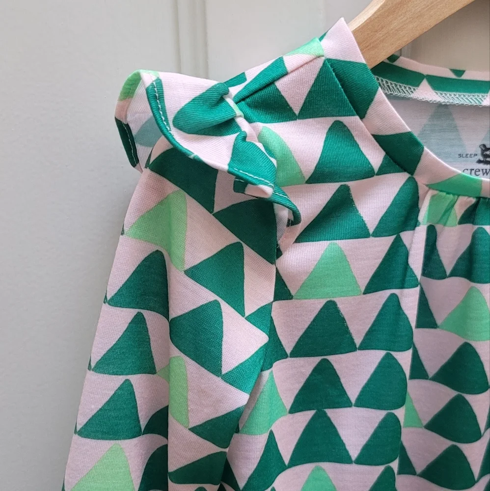 New! Girl’s sz 2-3 J.Crew Christmas Trees Ruffle-trim Nightgown Crewcuts NWT